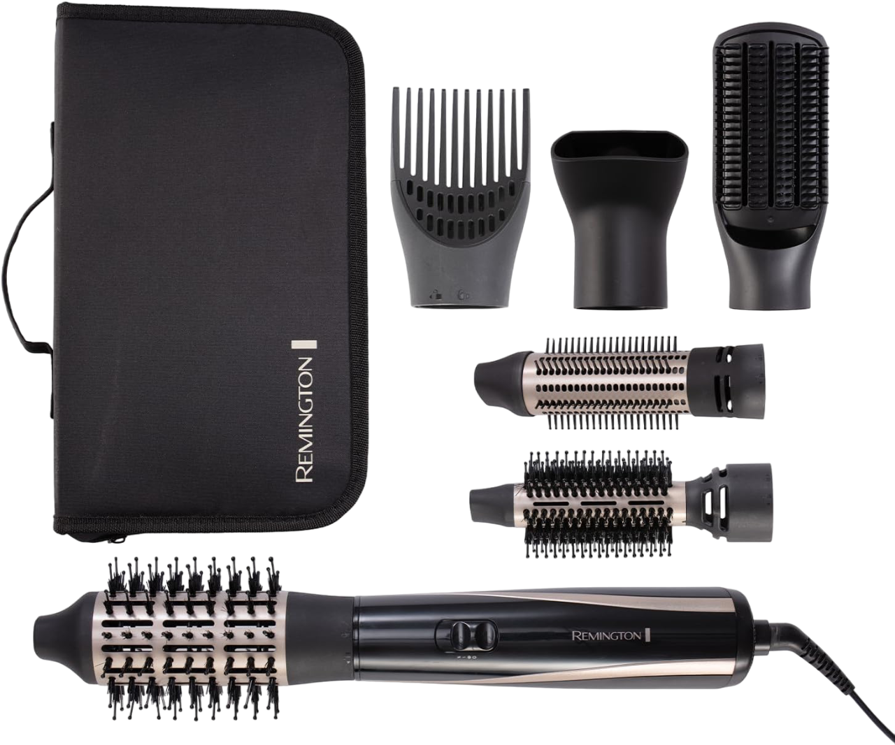 جهاز تصفيف الشعر Remington Blow &amp; Dry Caring Air Styler مناسب لجميع أنواع الشعر، مع 6 ملحقات تصفيف. 