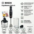 Bosch - ErgoMaster Series 4 Mixeur plongeant, 1000W,
