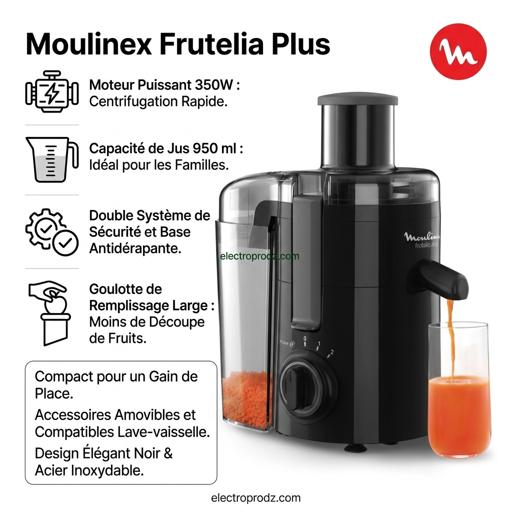 Moulinex Frutelia Plus Centrifugeuse, 950 ml, 350 W