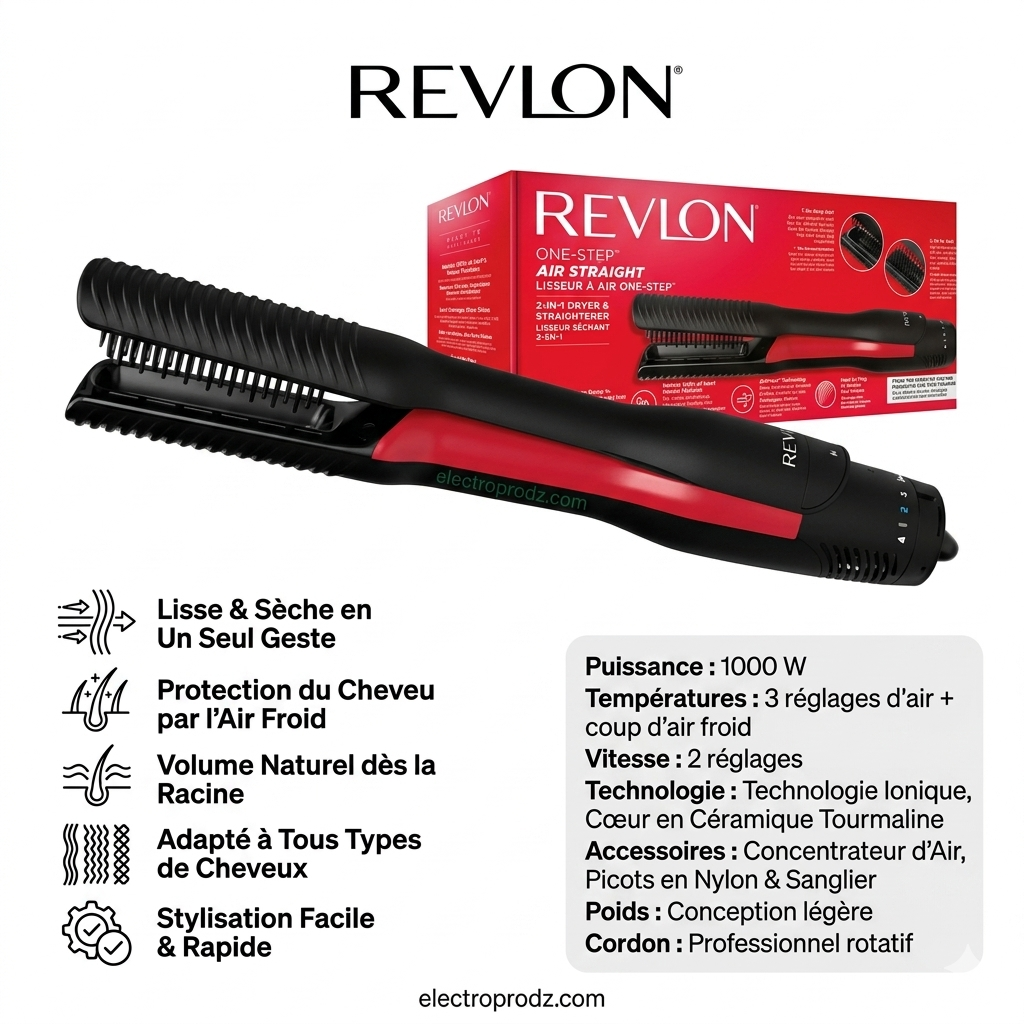 REVLON ONE STEP AIR STRAIGHT RVDR5330E SÈCHE-CHEVEUX LISSANT 2 EN 1