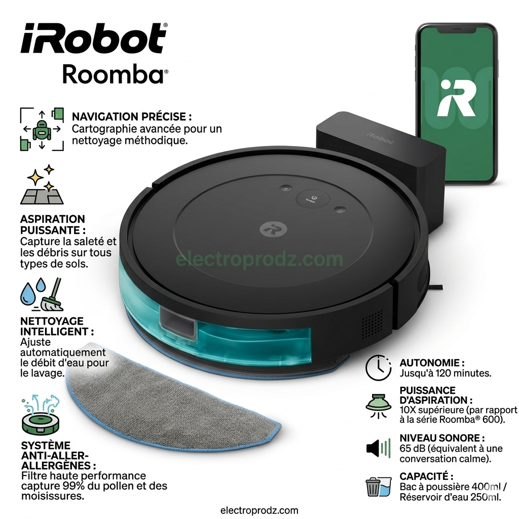 iRobot Roomba RVG-Y1 – Robot Aspirateur Intelligent