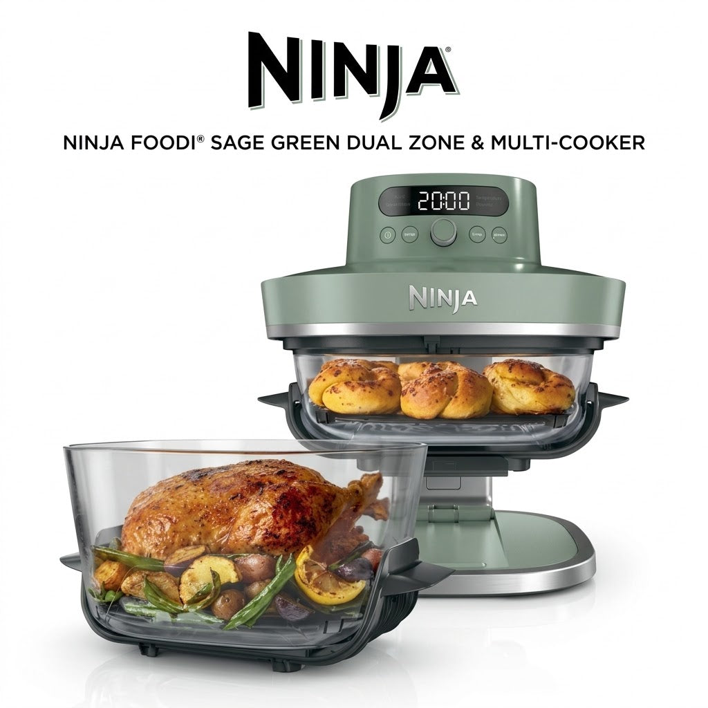 Ninja CRISPi PRO 5-in-1 XL Glass Air Fryer Green - AS090GN