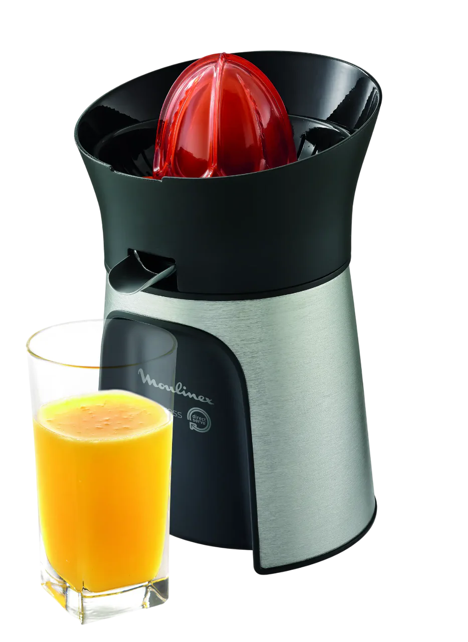 Moulinex PC603D10 Vitapress Direct Serve 3 Cones-Citrus Press Metallic Grey/Black 100W